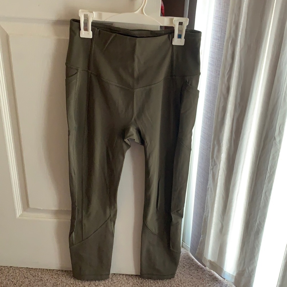 Army green lulu pants